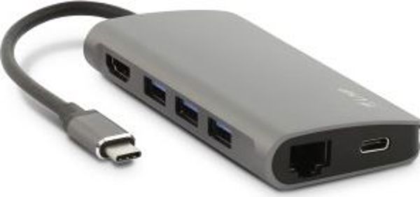 LMP USB-C Mini Dock 8-σε-1 με HDMI, USB 3.0, Gigabit Ethernet & SD Card Reader - Space Gray (LMP-USBC-MDOCK-SG)