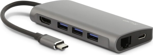 LMP USB-C Mini Dock 8-σε-1 με HDMI, USB 3.0, Gigabit Ethernet & SD Card Reader - Space Gray (LMP-USBC-MDOCK-SG)