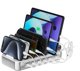 Stacja ladujaca 4smarts Team 100W 5xUSB-C z zestawem 6 kabli srebrny