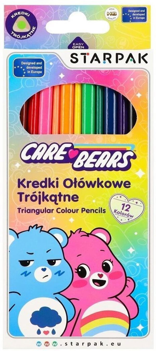 Starpak Τριγωνικά Χρωματιστά Μολύβια Care Bears, 12 Τεμάχια