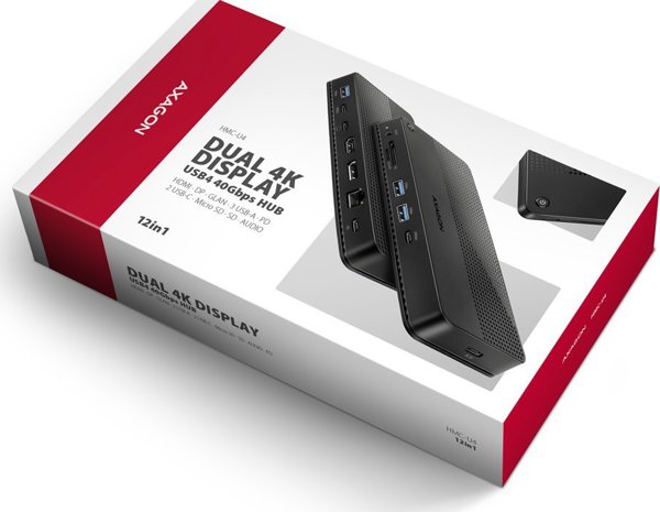 Axagon HMC-U4 USB4 Docking Station, 40Gb/s, 3x USB-A, 2x USB-C, HDMI & DP 8K/30Hz, RJ-45, SD/microSD, Audio, PD 100W, Με Καλώδιο