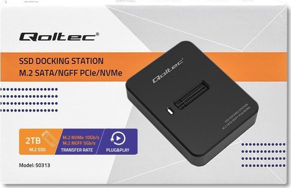 Qoltec Σταθμός Σύνδεσης SSD M.2 SATA/PCIe, NVMe/NGFF, USB 3.1 - Docking Station