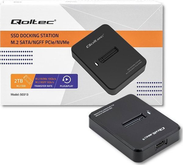 Qoltec Σταθμός Σύνδεσης SSD M.2 SATA/PCIe, NVMe/NGFF, USB 3.1 - Docking Station
