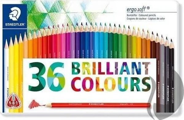 Staedtler Ergosoft Χρωματιστά Μολύβια, Σετ 36 Τεμάχια, Τριγωνικά, Εργονομικός Σχεδιασμός