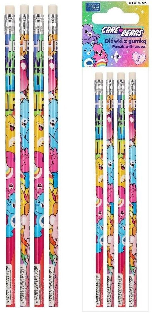 Starpak Μολύβια Με Γόμα Care Bears, Σετ 4 Τεμάχια