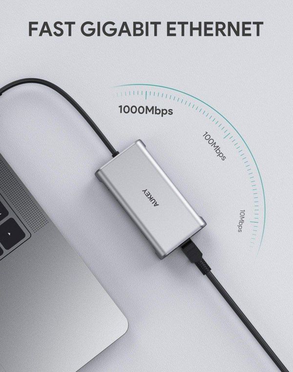 Σταθμός/αναπαραγωγέας Aukey USB-C 8 σε 1 (CB-C91)