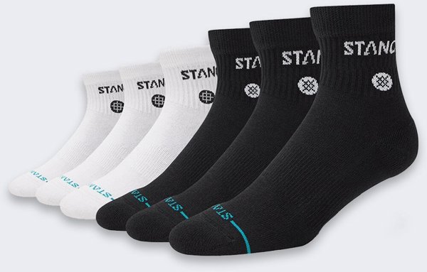Stance Skarpety Stance Origin Quarter 6 par WHITEBLACK