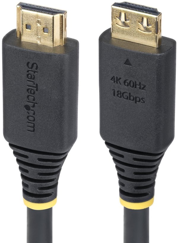 STARTECH.COM 1m High Speed HDMI Kabel mit Griffsteckern 4K 60Hz und 1440p 144Hz 18Gbps UHD HDMI Arc-eArc Kabel mit TPE-Mantel