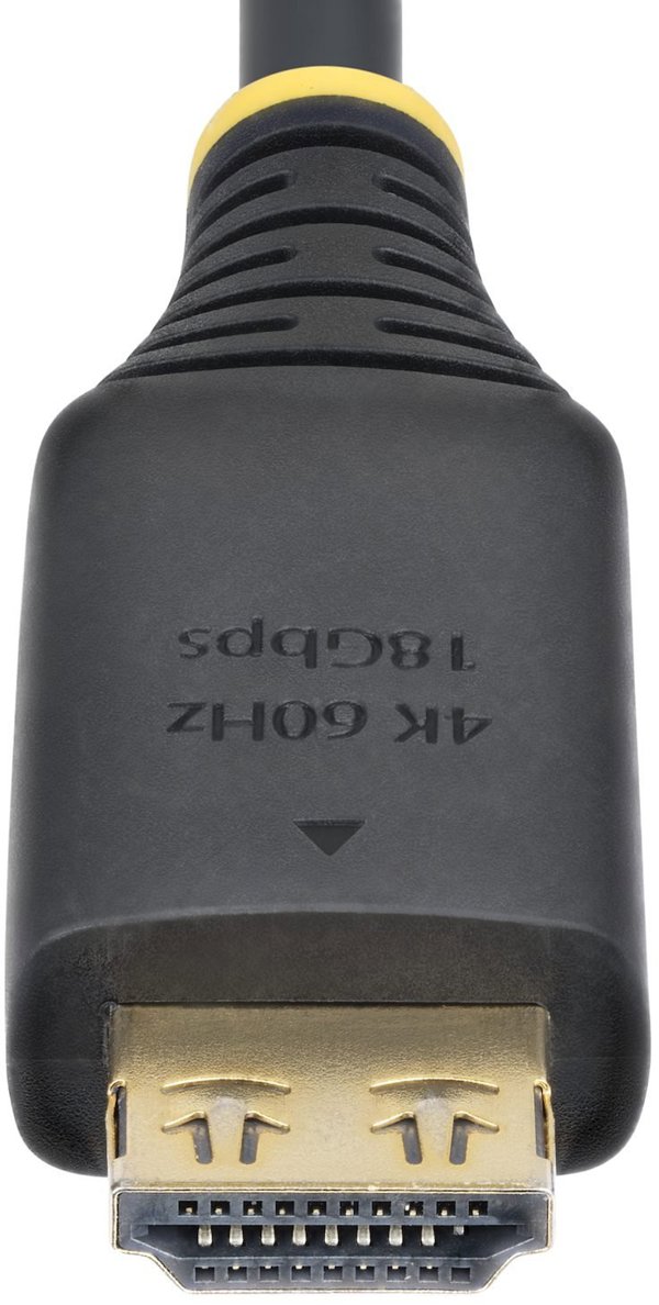 STARTECH.COM 1m High Speed HDMI Kabel mit Griffsteckern 4K 60Hz und 1440p 144Hz 18Gbps UHD HDMI Arc-eArc Kabel mit TPE-Mantel