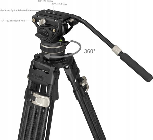 Statyw SmallRig 3989 Heavy-Duty Carbon Fiber Video Tripod Kit FreeBlazer