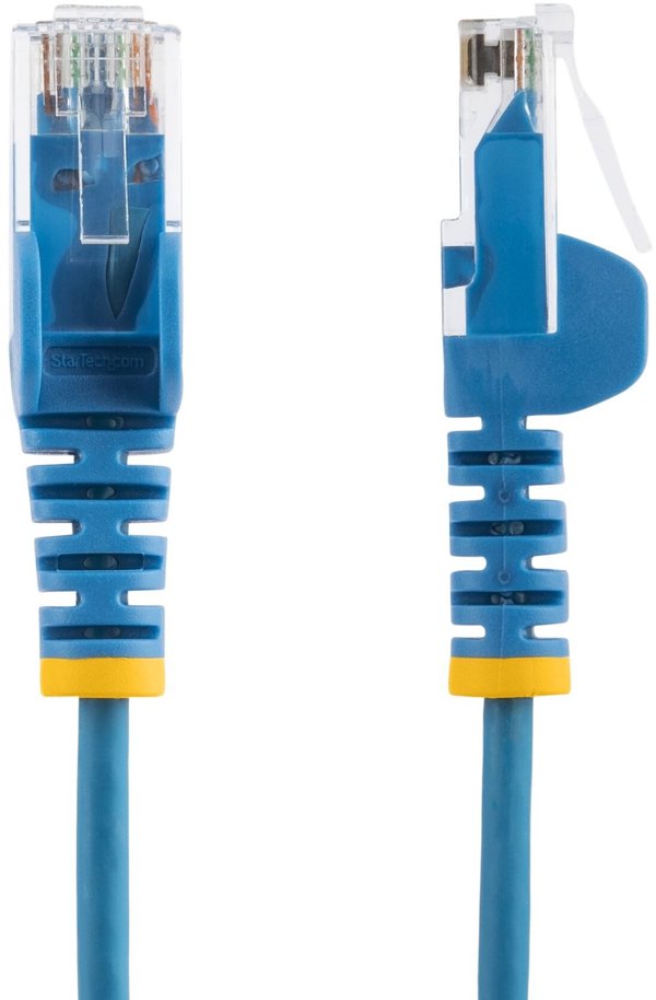 STARTECH.COM 25cm Blaues Slim CAT6-Netzwerkkabel 100W PoE Snagless RJ45 LSZH 28AWG Reines Kupfer Patchkabel-Ethernet Kabel