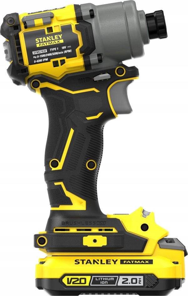 Stanley Παλμικό Κατσαβίδι 18V V20 SFMCF830D2K-QW Brushless 190Nm με 2 Μπαταρίες & Βαλιτσάκι
