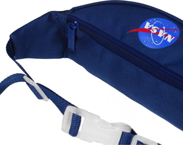 Starpak NASA Σακίδιο Μέσης, Τσαντάκι Στήθους με Φερμουάρ και Ρυθμιζόμενο Λουράκι, Μαύρο