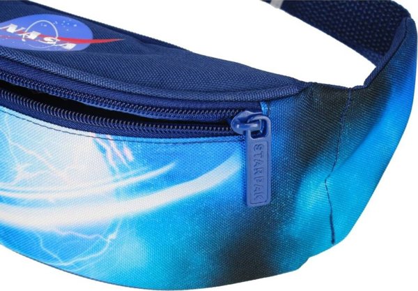 Starpak NASA Σακίδιο Μέσης, Τσαντάκι Στήθους με Φερμουάρ και Ρυθμιζόμενο Λουράκι, Μαύρο