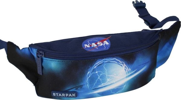 Starpak NASA Σακίδιο Μέσης, Τσαντάκι Στήθους με Φερμουάρ και Ρυθμιζόμενο Λουράκι, Μαύρο