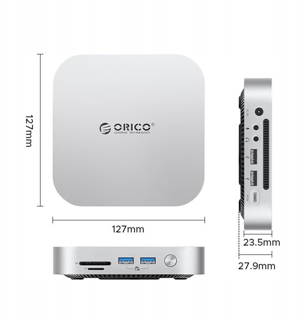 Βάση σύνδεσης Orico MiniLink 9σε1 με θέση για σκληρό δίσκο M.2 SSD - ασημί