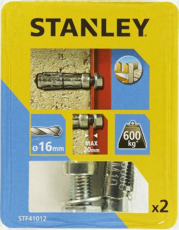 Stanley Fatmax Άγκυρα για Συμπαγή Υλικά με Βίδα 16x60mm, 2 Τεμάχια (STF41012-XJ)
