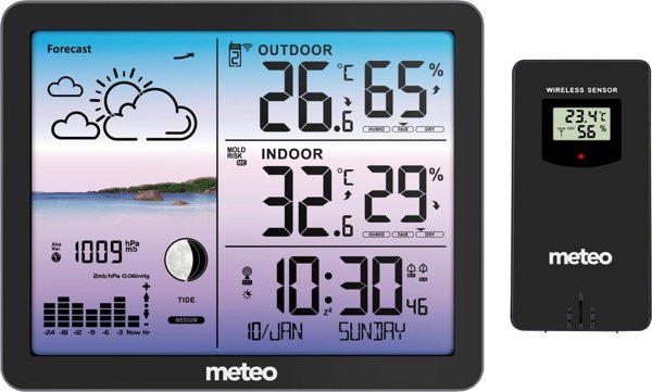 Stacja pogodowa Meteo Stacja pogodowa METEO SP107 czarna