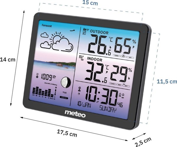 Stacja pogodowa Meteo Stacja pogodowa METEO SP107 czarna