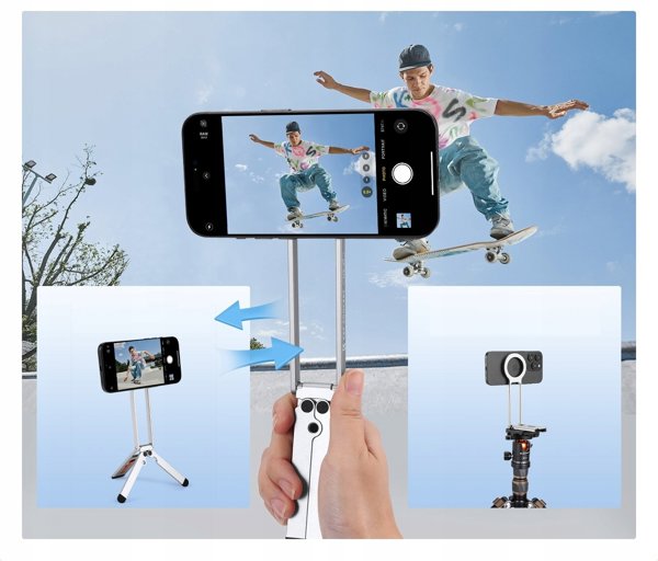 Statyw Uchwyt 3w1 Vlog Video Foto Magnetyczny Magsafe Do Telefonu Iphone Kf / Kf31.139s1 / Srebrny