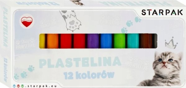Starpak Πλαστελίνη 12 Χρωμάτων Cuties Kotki, Σετ Μοντελισμού για Παιδιά