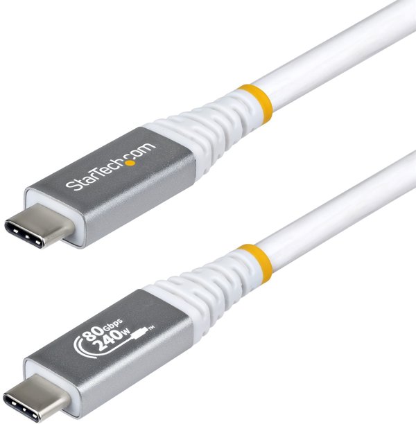 StarTech CC50CM80GUSB4CABLEW καλώδιο USB USB4 Gen 4x2 0,5 m USB C Λευκό