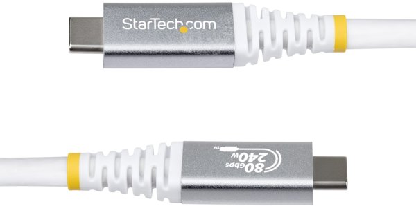StarTech CC50CM80GUSB4CABLEW καλώδιο USB USB4 Gen 4x2 0,5 m USB C Λευκό