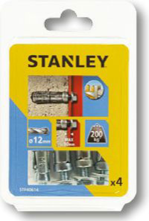 Stanley Τμηματική Άγκυρα με Βίδα 12 x 45mm, Σετ 4 Τεμαχίων (STF40614-XJ)