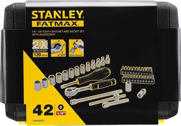 Σετ καρυδάκια 1/4" 42 τεμ+γρζ+ακς.42 τεμ
