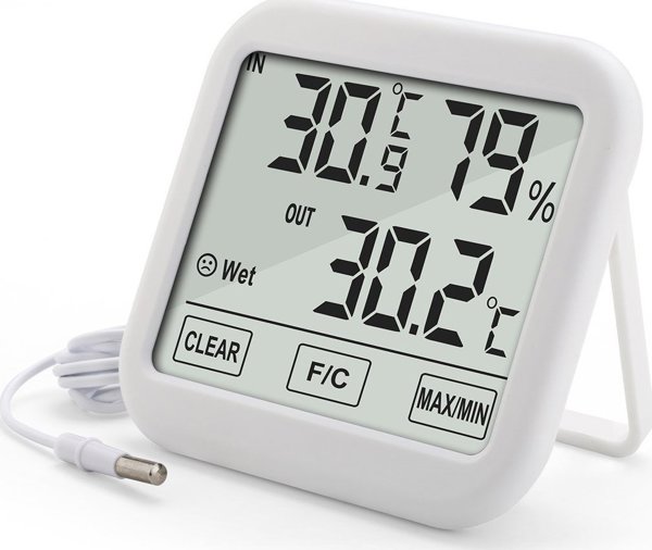 GreenBlue GB381 Ψηφιακός Μετεωρολογικός Σταθμός με Εξωτερικό Αισθητήρα 1.5m, Ένδειξη Θερμοκρασίας & Υγρασίας