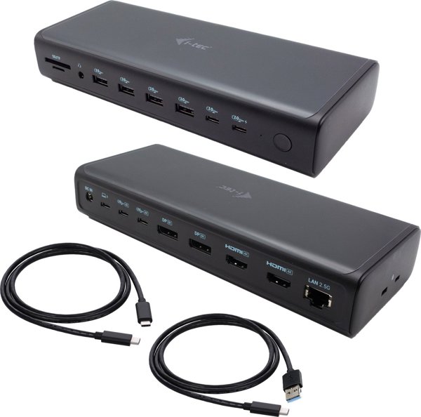 I-TEC Universal Docking Station 6x 4K, USB-A/USB-C/Thunderbolt, 2x HDMI, 2x DisplayPort, Gigabit Ethernet, Μαύρο (CA6MONITORDOCKPD)