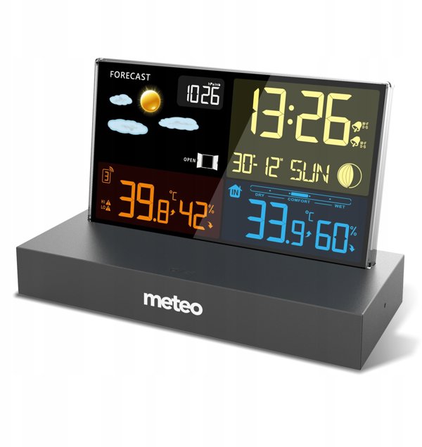 Stacja pogodowa pogody METEO Higrometr Barometr Termometr Zegar SP110
