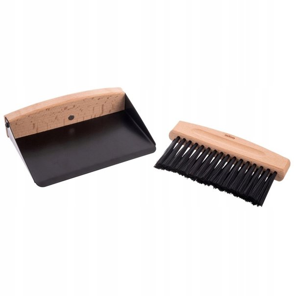 Staples Μίνι Σκούπα με Φαράσι Orion, Μεταλλική με Ξύλινη Λαβή και Μαγνήτη, Μαύρη