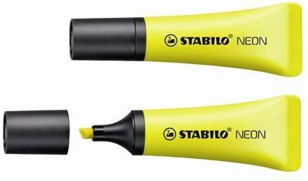 Stabilo Μαρκαδόροι Επισήμανσης Neon Κίτρινο, 10 Τεμάχια
