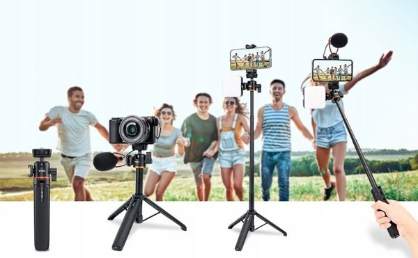 VRIG TP-06 Τρίποδο Vlog για Smartphone και Κάμερα με 3D Κεφαλή και Βάση ISO