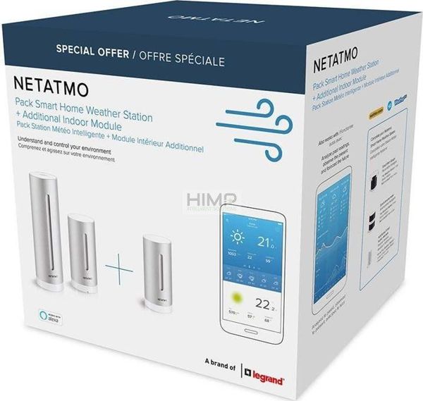 Netatmo Μετεωρολογικός Σταθμός NWS01-EU με Επιπλέον Εξωτερική Μονάδα NIM01-EU