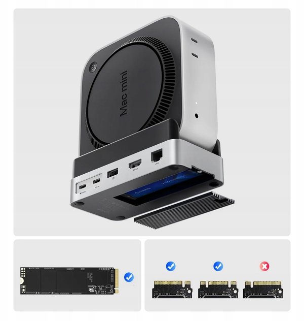 Stacja dokujaca Orico MiniDock 10w1 z kieszenia na dysk twardy SSD srebrna