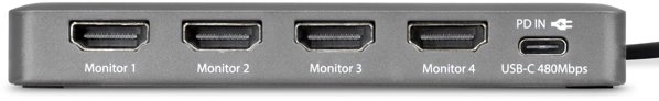 Stacja/replikator StarTech STARTECH.COM USB-C do 4-Monitor Workstation Adapter 4K 60Hz HDMI 140W PD Passthrough USB dla klawiatury i myszy TAA