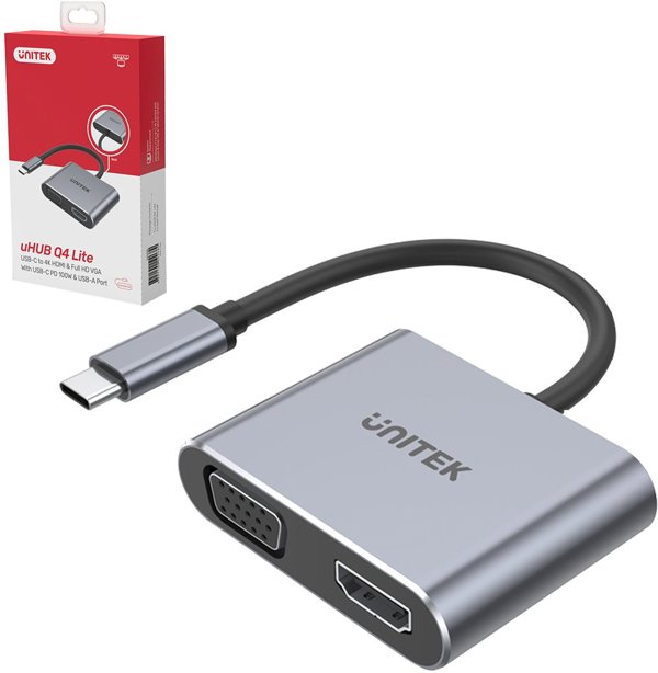 Unitek Q4 Lite USB-C Hub & Docking Station D1049A, Με Power Delivery 100W