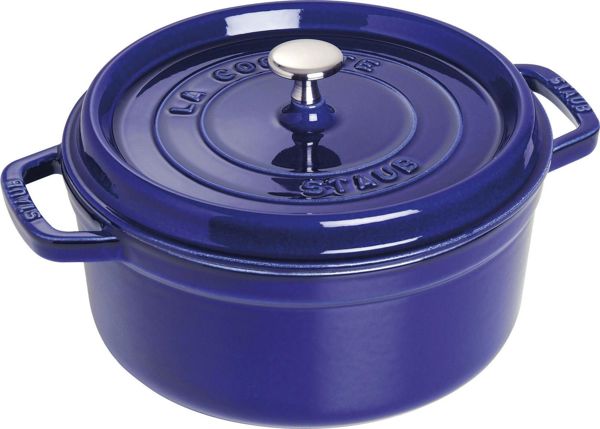 Staub Στρογγυλή Μαντεμένια Κατσαρόλα 3.8L, Μπλε, Εμαγιέ Μαντέμι