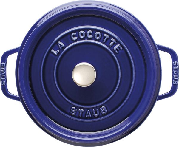 Staub Στρογγυλή Μαντεμένια Κατσαρόλα 3.8L, Μπλε, Εμαγιέ Μαντέμι