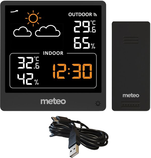 STACJA POGODOWA METEO SP200 Z POGODYNKA EKRAN LCD CZUJNIK BEZPRZEWODOWY