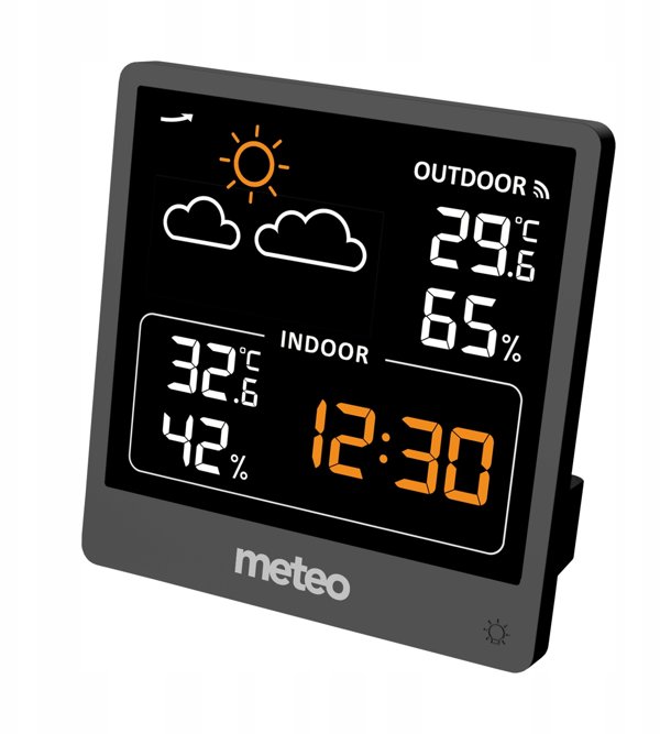 STACJA POGODOWA METEO SP200 Z POGODYNKA EKRAN LCD CZUJNIK BEZPRZEWODOWY