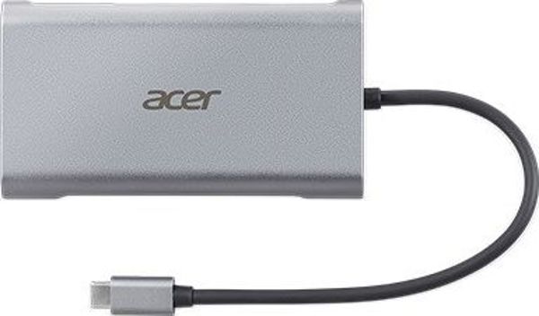 Acer USB-C Docking Station 12-in-1 (HP.DSCAB.009) με 2xHDMI, DisplayPort, RJ45, USB 3.2, SD/TF & PD, Γκρι
