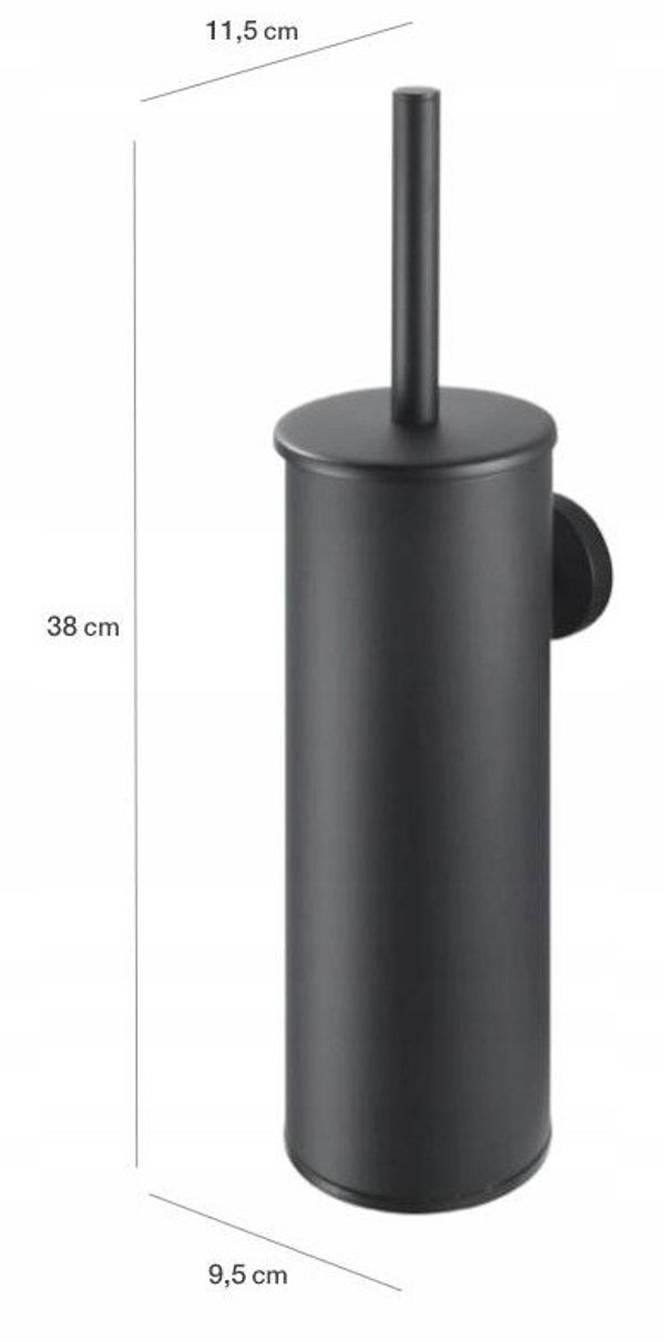 STELLA CLASSIC SZCZOTKA WC WISZACA CZARNY MAT