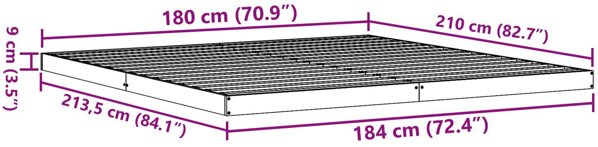 vidaXL Σκελετός κρεβατιού λευκό ξύλο King size