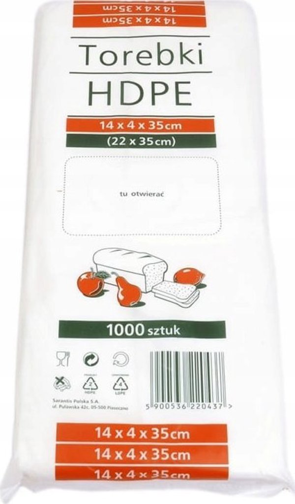Stella Διαφανείς Σακούλες Τροφίμων HDPE, 14x4x35cm, 1000 Τεμάχια