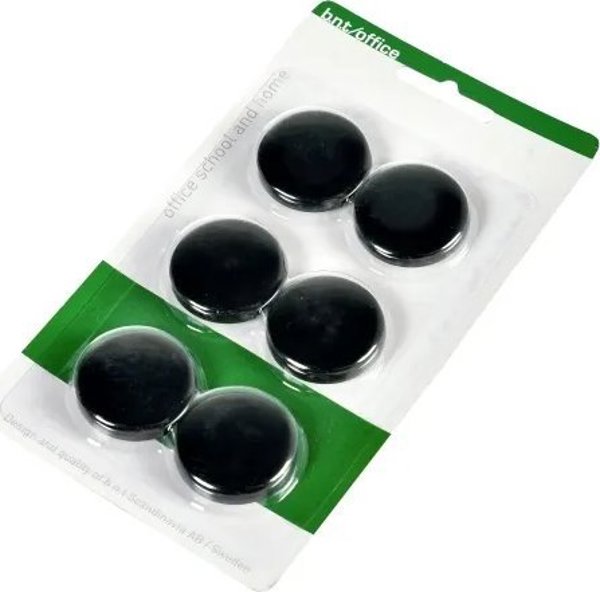 Stickn Μαγνήτες bnt μαύρο Ø30mm blister 6τμχ/πακ - (6 τμχ.)