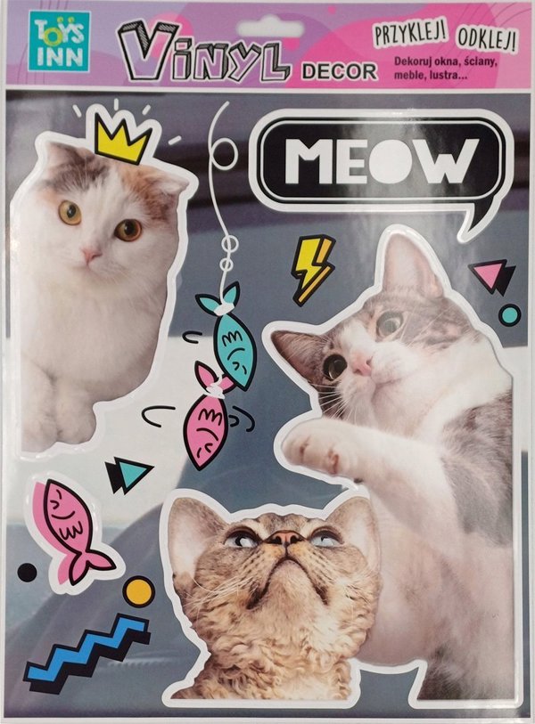 Stnux Naklejki winylowe zwierzaki - koty meow 8592 STNUX p6