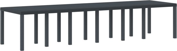 Επιτραπέζιο Τραπέζι Κήπου Ανθρακί 350x100x73 cm Πολυρατάν